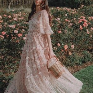 Needle & Thread Bijou Rose Smocked Gown (NWT) Size 14 US